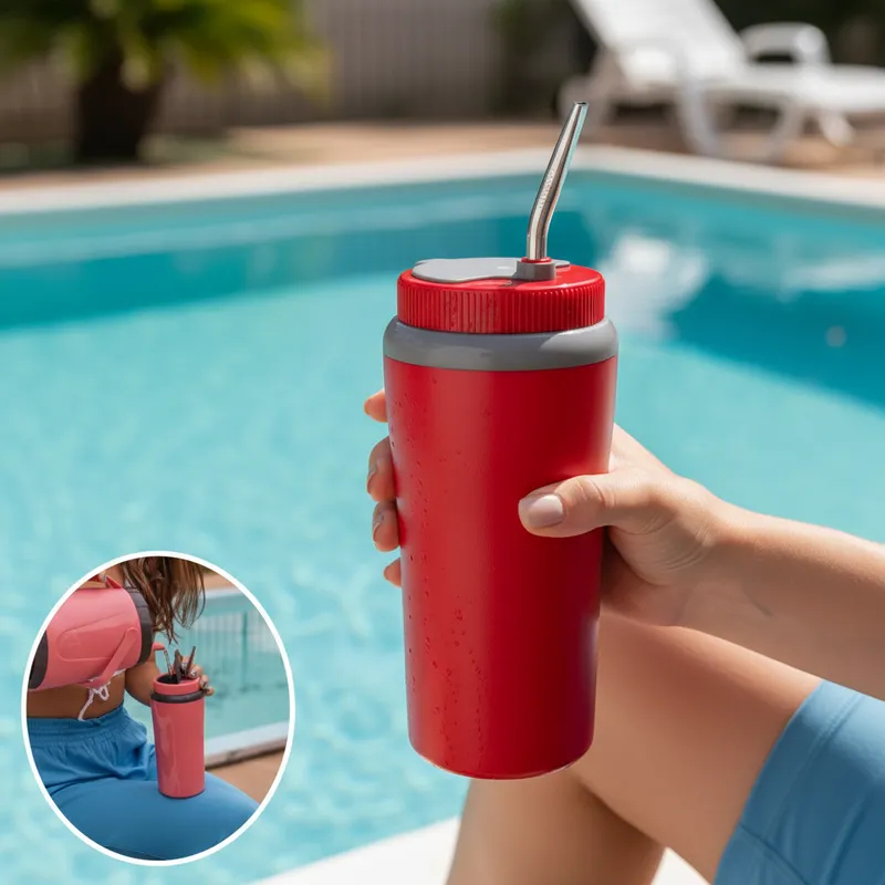 Copo Térmico Tererê 650ml Unitermi com Tampa e Canudo Inox Parede Dupla para Água e Bebidas Frias cozinha agua