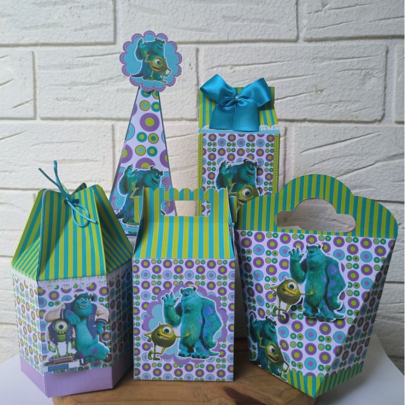 Personalizados Monstros SA no PEGUE E MONTE - Kit Caixas Decoração Lembrancinhas  Aniversário Caixinhas Personalizadas
