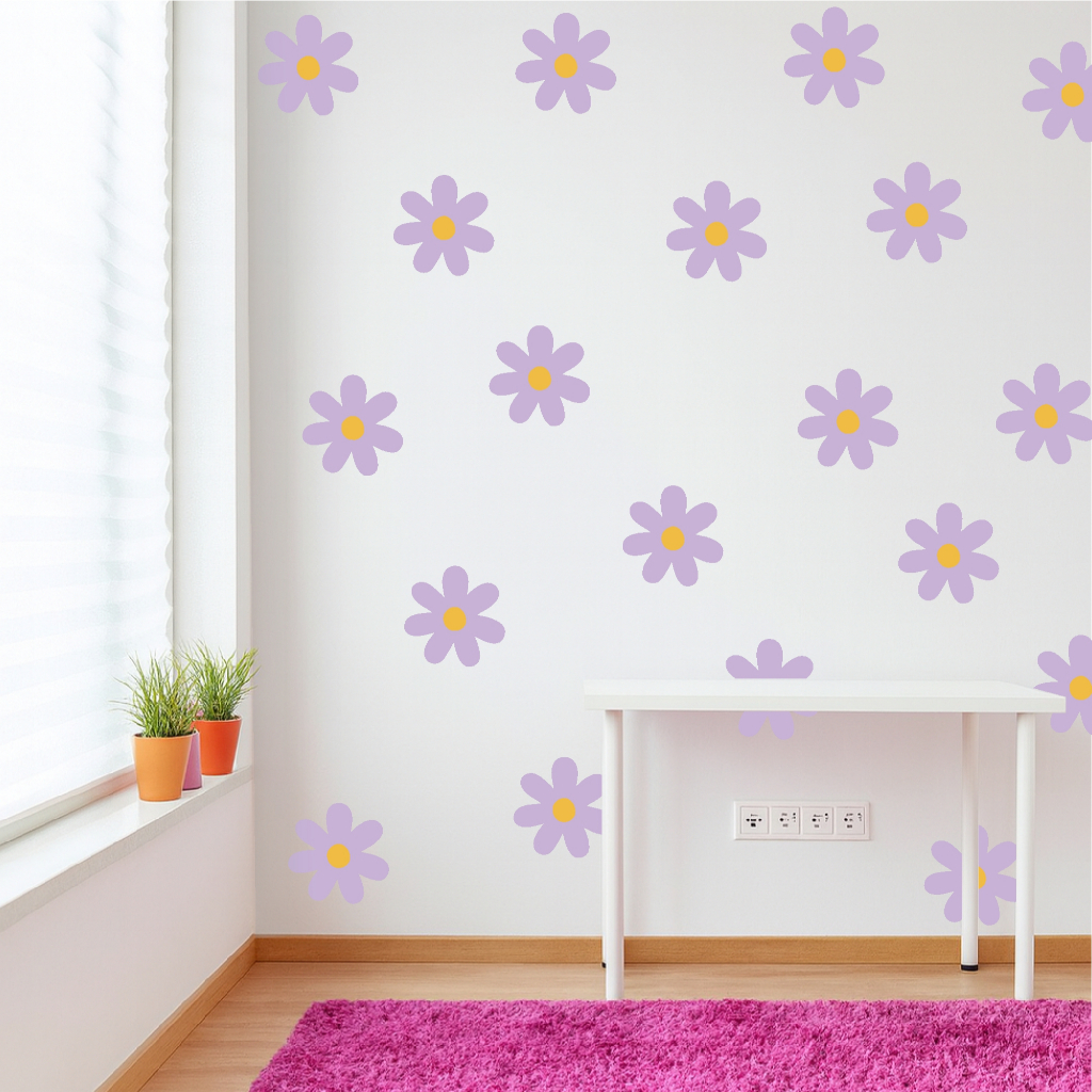 Kit 12 Adesivos Margaridas 17cm Decorativos de Parede Fáceis de Aplicar Decoração Sem Bagunça em Oferta na Shopee