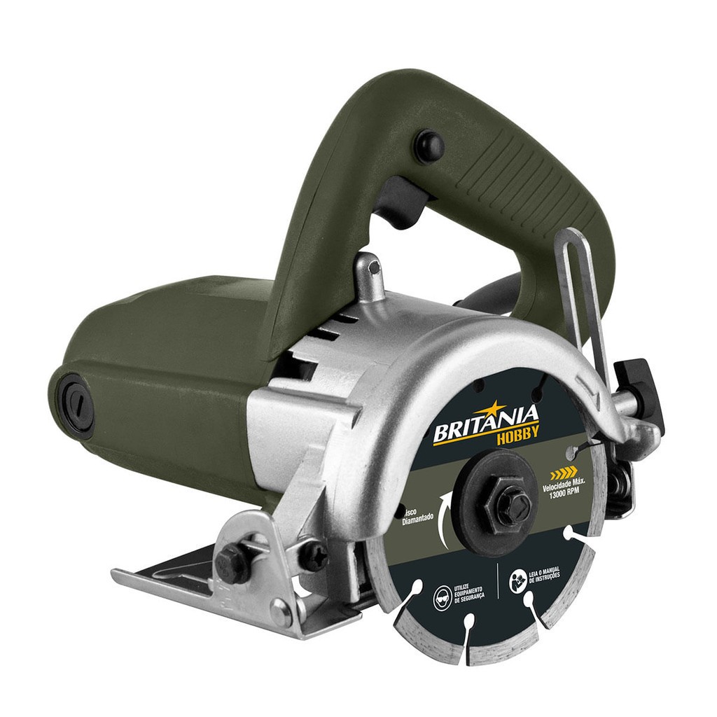 Serra Mármore Britânia Hobby Potente 13000RPM Completa + 2 Chaves Disco 110mm Di