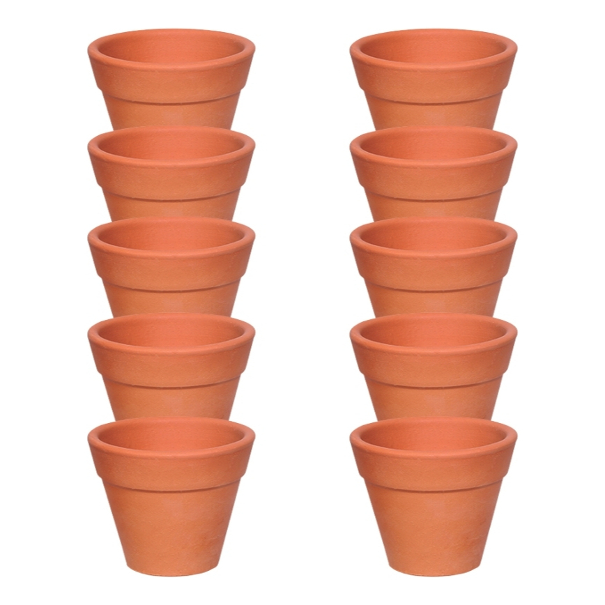 10 Mini Vasos de Barro Cerâmica Jardinagem Cacto Orquídea 8x7cm Jardim Planta