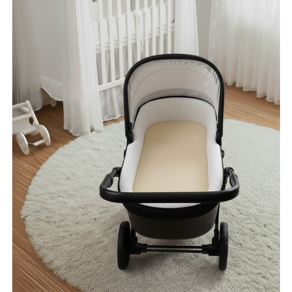 Colchonete Oval 67X35cm Carrinho de Bebê ou Moisés - cores lisas Percal 400 Fios Super Macio