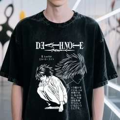 Camisa camiseta básica streetwear "Death Note Sit L"