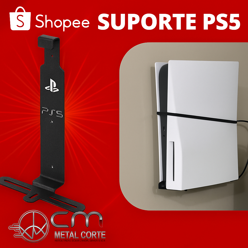 Suporte Invisível PS5 de Parede | PlayStation 5 Flutuante | Aço Reforçado | Fixação Segura em Oferta na Shopee