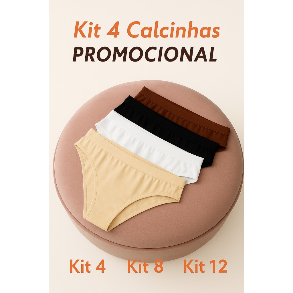 Kit com 4, 8 ou 12 Calcinhas Femininas Altomax | Modelo Alta Microfibra | Sortidas | Adulto em Oferta na Shopee