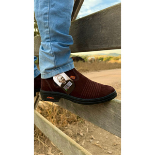 Botina Masculina Couro Legítimo Vaquejada Derruba Boi Bota Country Don Dieguu Unissex em Oferta na Shopee