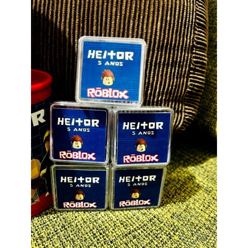 kit personalizado pra caixinhas acrílica e tubete pequeno já personalizada pra lembracinhas de aniversário tema Roblox