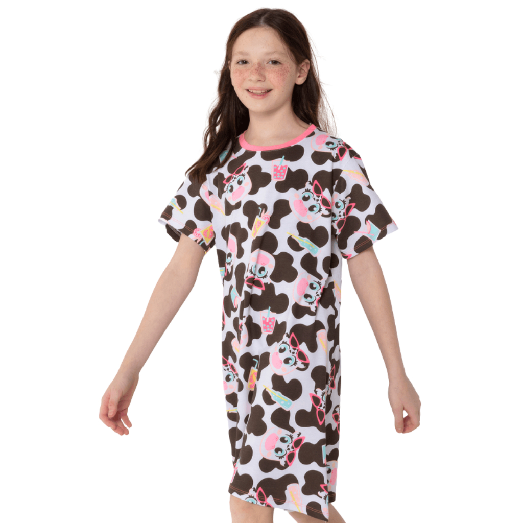 Camisola Puket Menina Teen Vaca Summer – Algodão, Conforto e Estilo para Noites Tranquilas