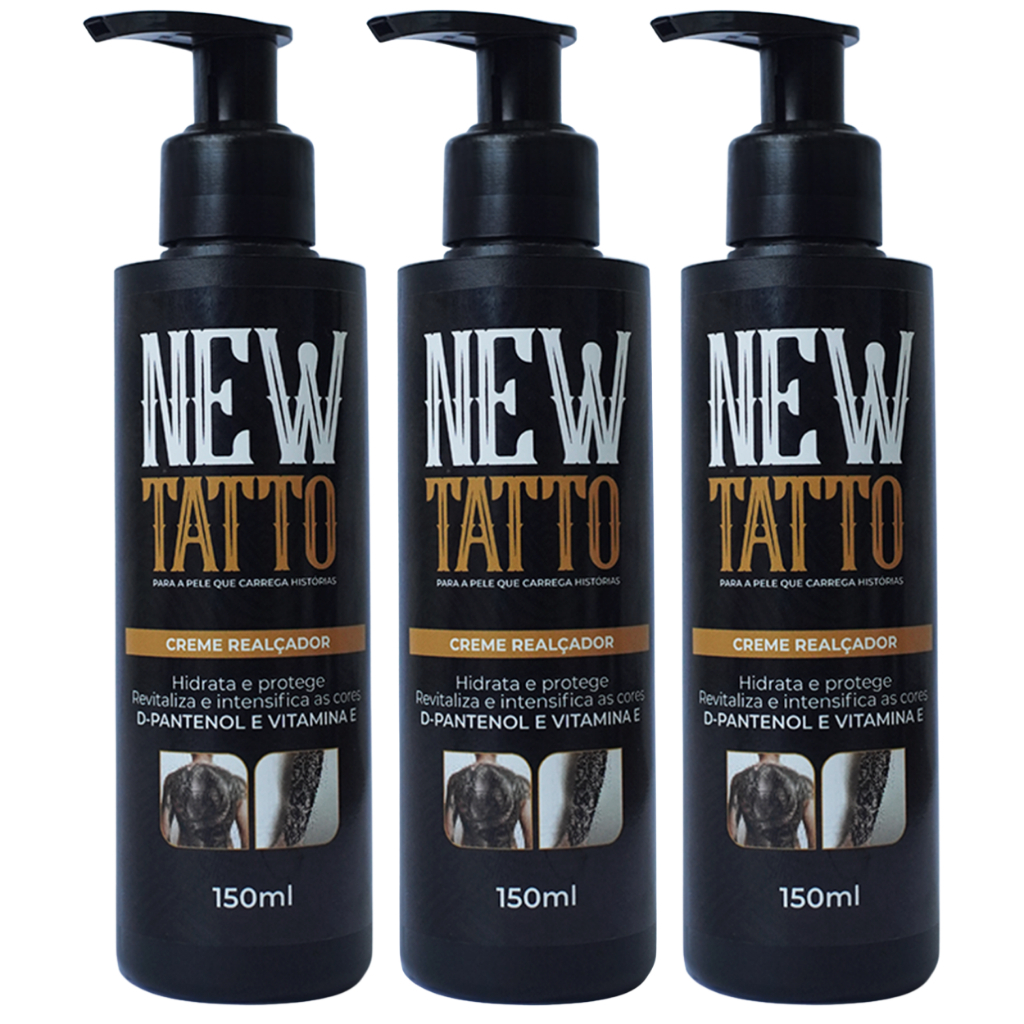 Kit Creme Realçador Para Tatuagem New Tatto | Cuide e Revitalize Suas Tatuagens Todos os Dias!!