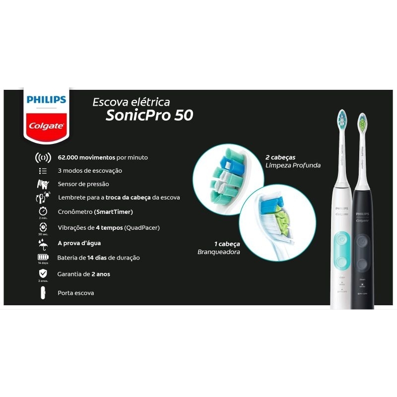 Escova Elétrica Colgate Sonic Pro 50