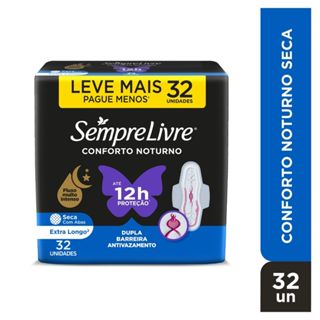 Absorvente Externo Sempre Livre Conforto Noturno Suave 32 Unidades Leve Mais Por Menos em Oferta na Shopee
