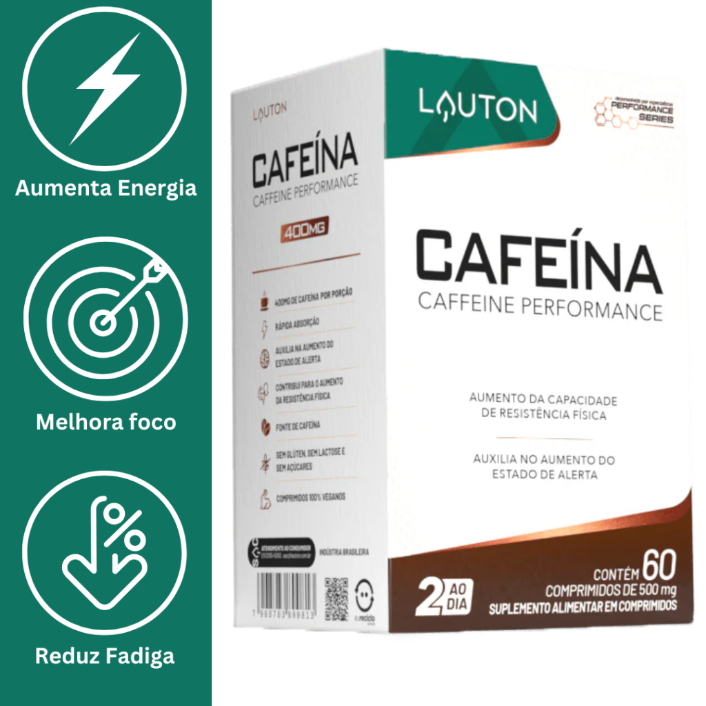 CAFEINA 400MG 60 COMPRIMIDOS -  LAUTON em Oferta na Shopee