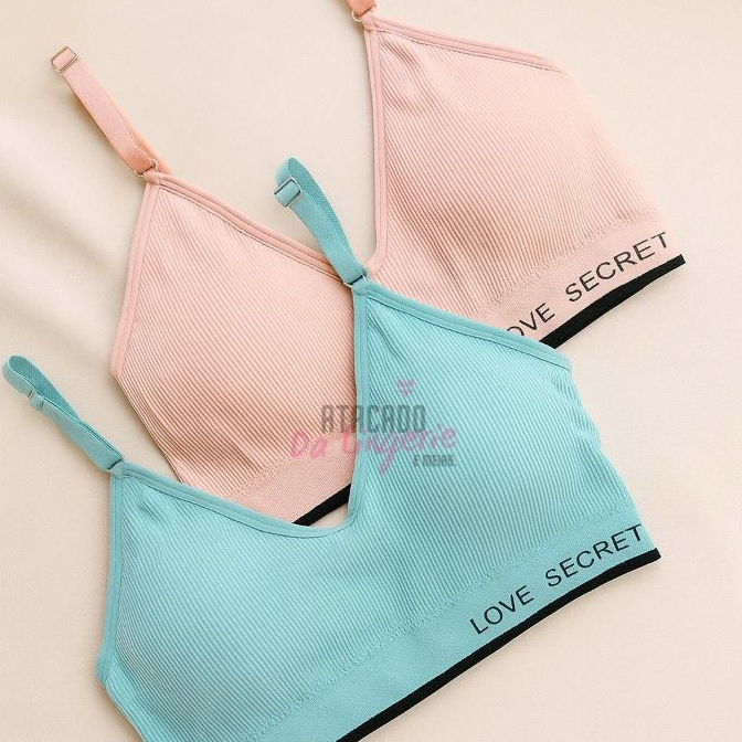 Kit 6/3/2 Top Sutiã Canelado Love Secret Alça Fina Fashion Moda Conforto Lingerie Conforto Feminina em Oferta na Shopee
