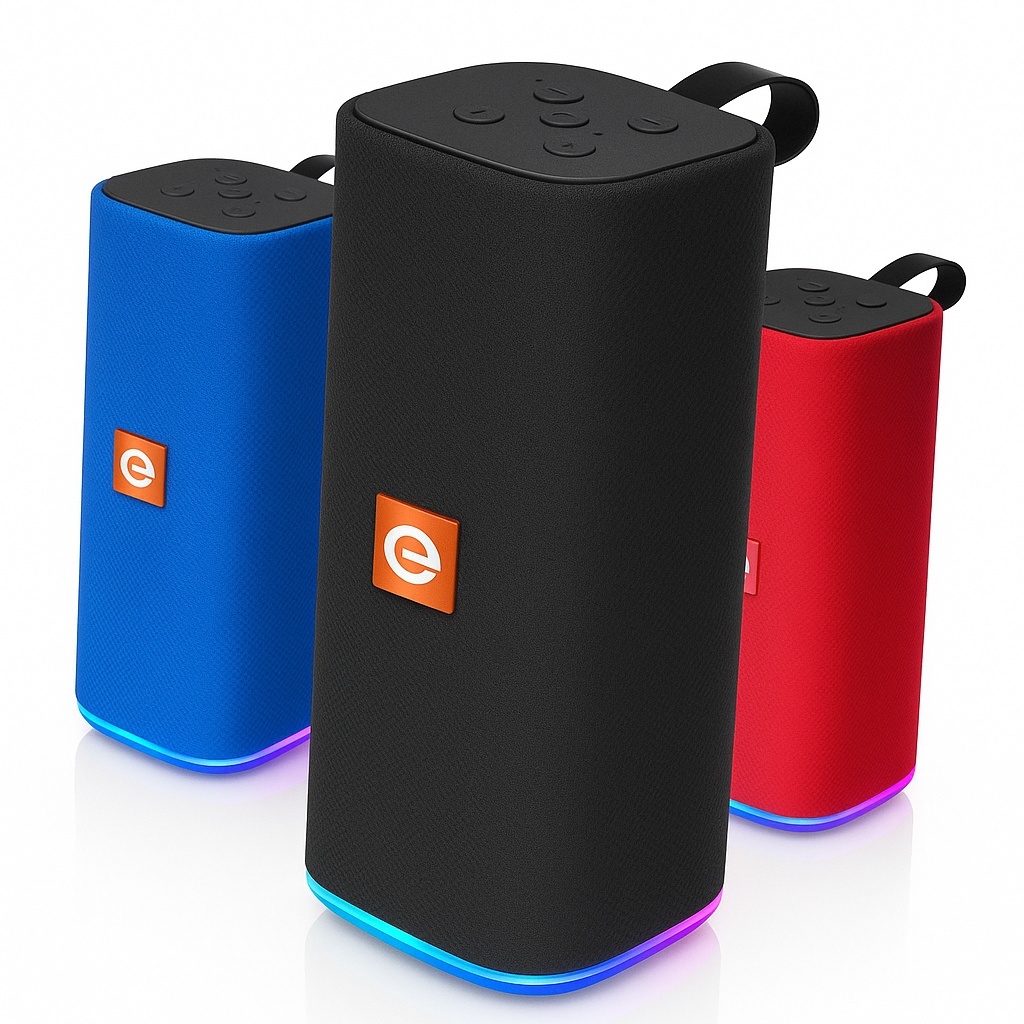 Caixa de Som Bluetooth Portátil Exbom LED RGB 31BTL 33BTL 5W e 10W Alta Potência FM USB P2 Som 3D em Oferta na Shopee