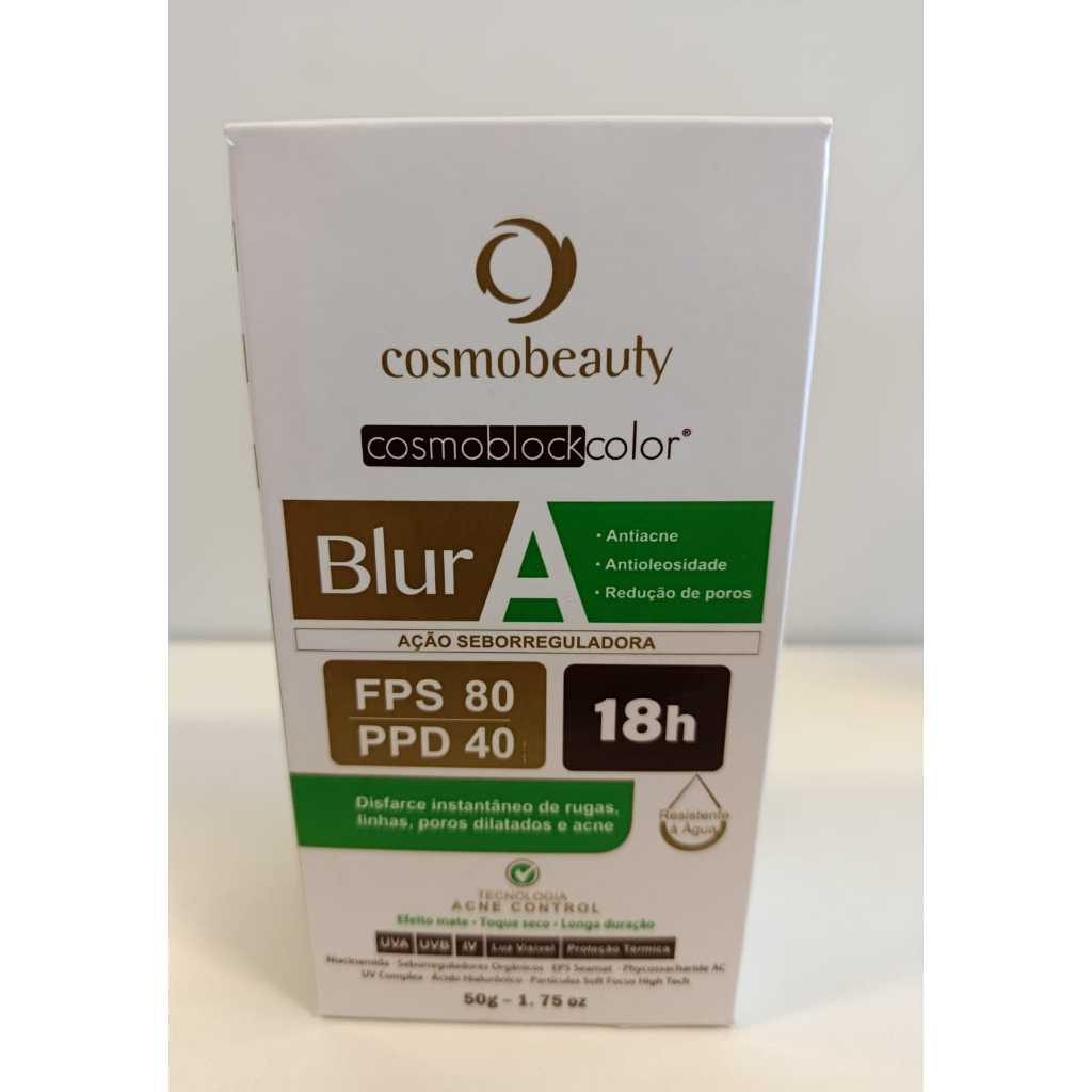 Cosmobeauty Blur A - Protetor Solar Facial FPS80 - Antioleosidade, Antiacne, Redução de Poros, Ação Seborreguladora