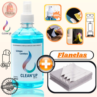 Limpa Lentes Clean Up 500ml para Óculos, Celular e Computador Efeito Antiembaçante Brilho Impecável em Oferta na Shopee