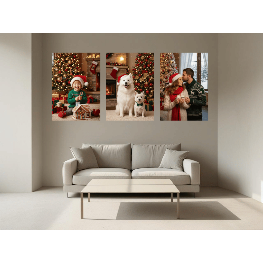 Kit de Quadros Personalizados Com Fotos 3 peças Conjunto Foto Decoração Lembrança Presente