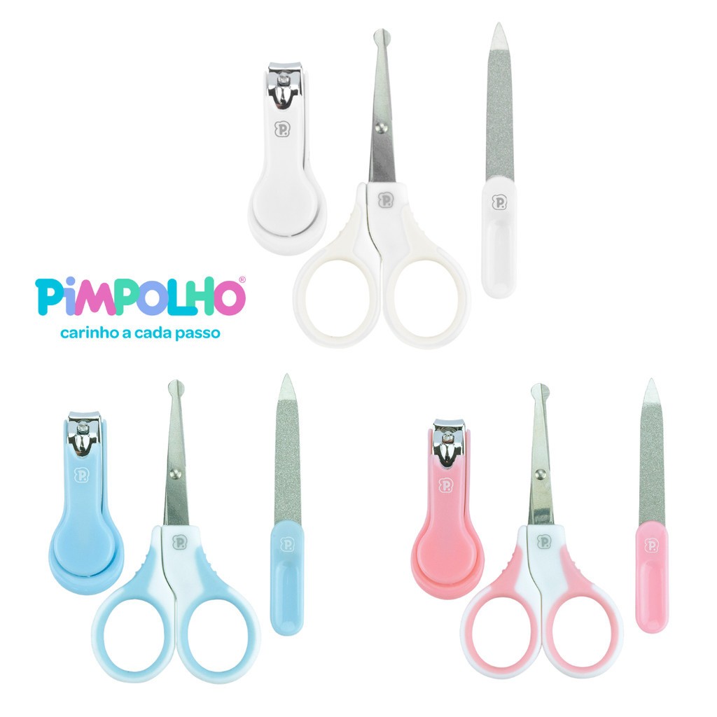 kit 3, Peças Cuidado Higiene Unha Infantil Em Aço Inox em Oferta na Shopee