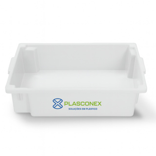 Caixa Plástica 40L Frigorífica S/ Tampa Branco Empilhavél  - JV em Oferta na Shopee