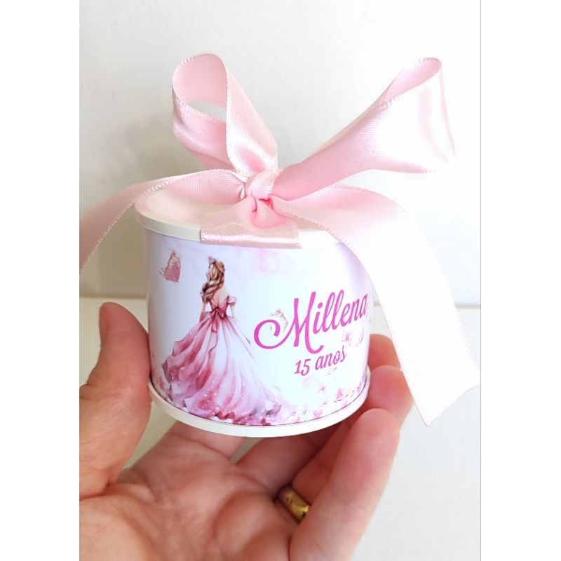 Tubolatas Personalizadas-5x6-15 ANOS ROSA - Lembrancinha Maternidade/ Aniversário/Festa Infantil - DIVERSOS TEMAS