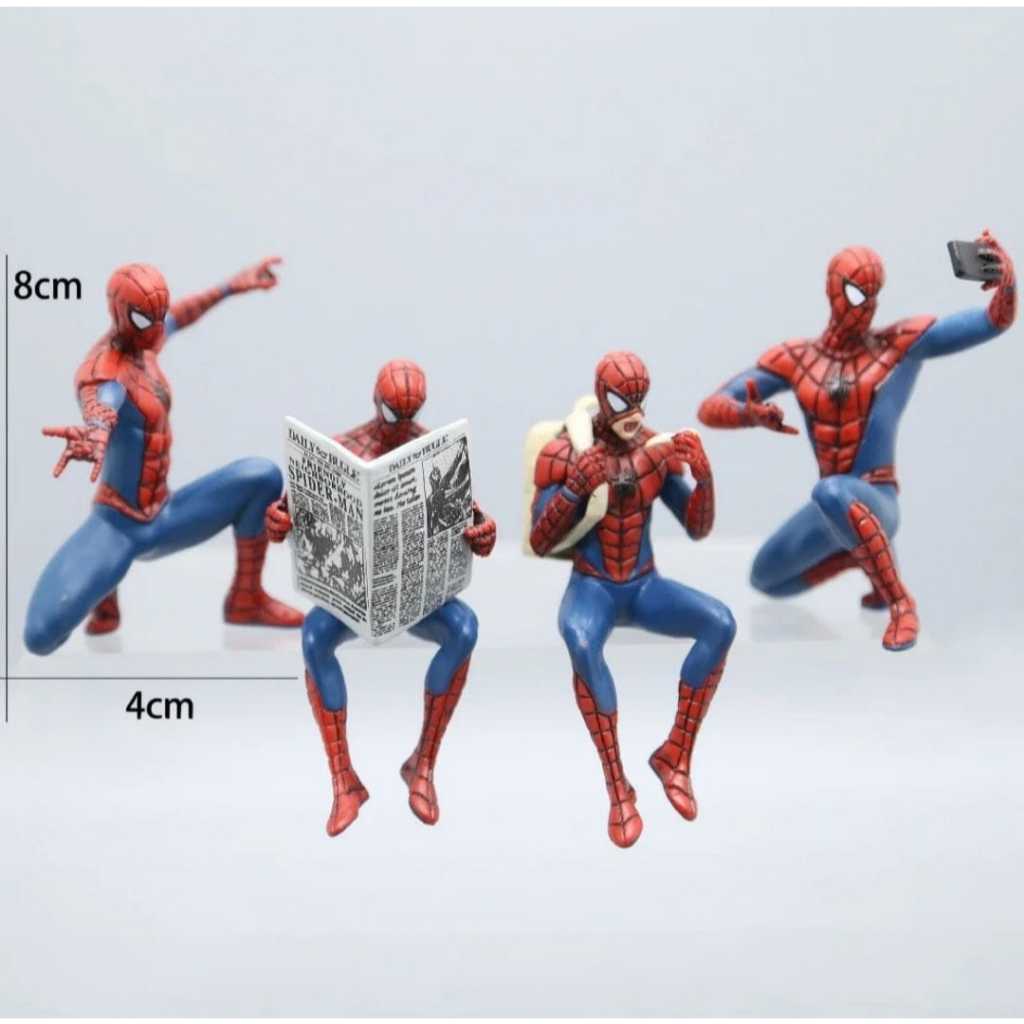 Miniaturas Homem-Aranha Decorativas 8cm – Conjunto com 4 Peças ou Unidade Individual. em Oferta na Shopee