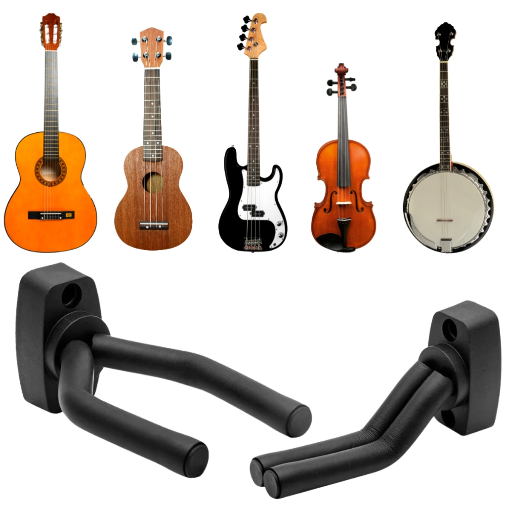 Imagem Suporte de Parede Ajustável Para Violão Guitarra Baixo Viola Reforçado Pronta Entrega