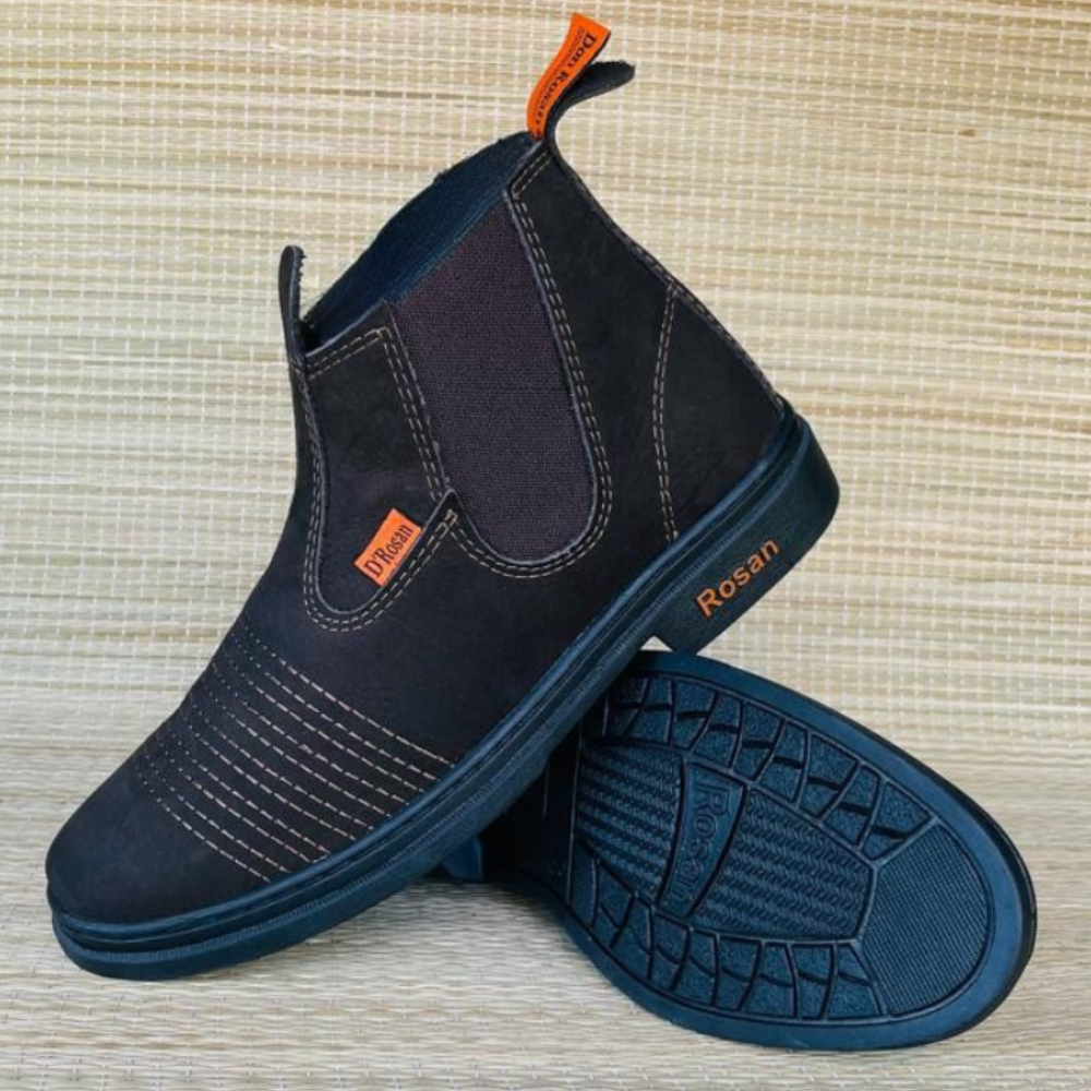 Botina Masculina Bota Couro Nobuck Butina Don Rosan Vaquejada Bota Café Unissex em Oferta na Shopee