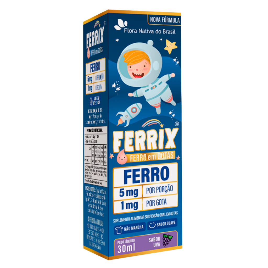 Ferro Em Gotas Ferrix Kids 30ml Flora Nativa | Sabor Uva