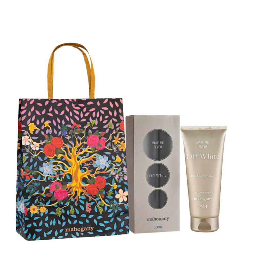 Kit Mahogany 1 Perfume Make Me Fever Off White 100 ml + 1 Desodorante Corporal Make Me Fever Off White 200ml