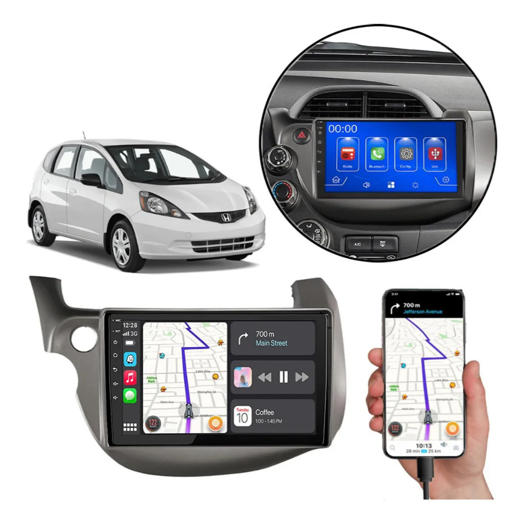 Kit Multimidia 9 Polegadas Honda Fit 2009 Á 2014 + Camera de Ré MP5