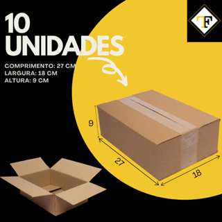 Kit 10 Caixas de Papelão 27x18x9 Qualidade Profissional Envio Seguro e Prático em Oferta na Shopee