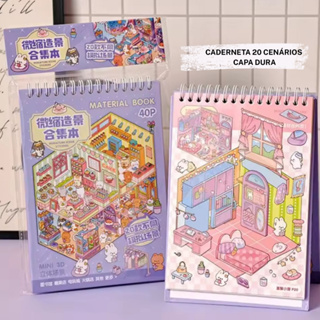 Caderno Adesivos 20 em 1 Cenários 3D de Paisagismo Capa Dura Kwaii Scrapbooking Presente de Natal em Oferta na Shopee