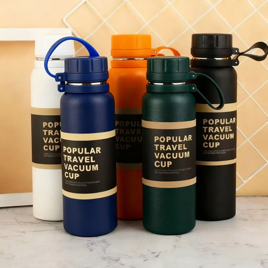 Garrafa Térmica 600/800/1000ml em Aço Inoxidavel Modelo Travel à Vácuo Esportes Quente & Frio em Oferta na Shopee