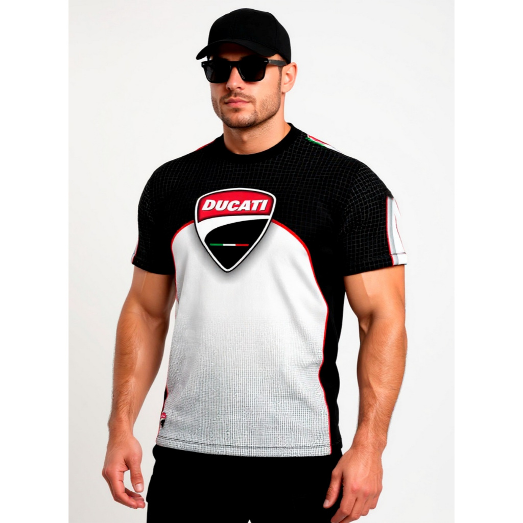 Camiseta Camisa Ducati Moto Passeio Manga Curta Filtro Uv50