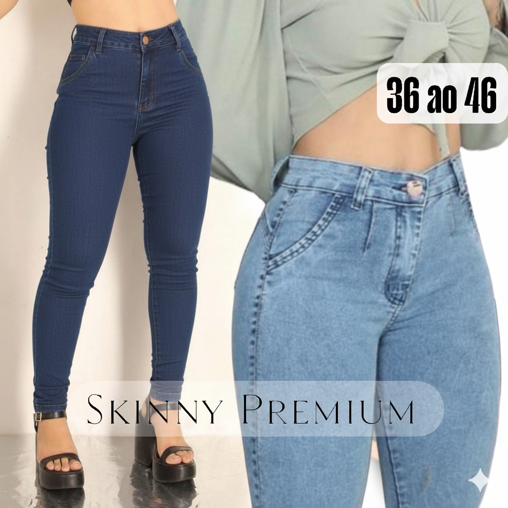 CALÇA FEMININA SKINNY   *JEANS PREMIUM* em Oferta na Shopee