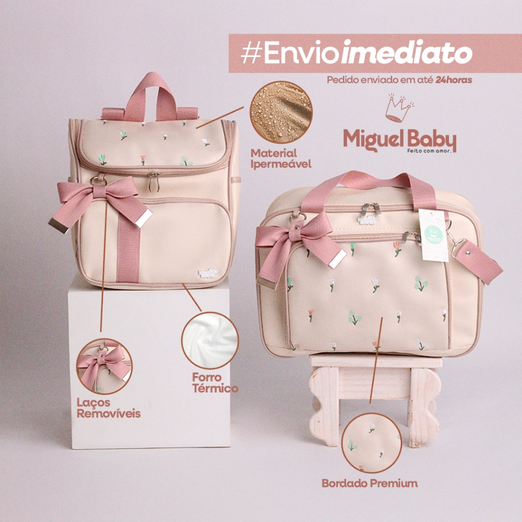 KIT Mala Floral / Safari Para Bebê 3 peças em Oferta na Shopee