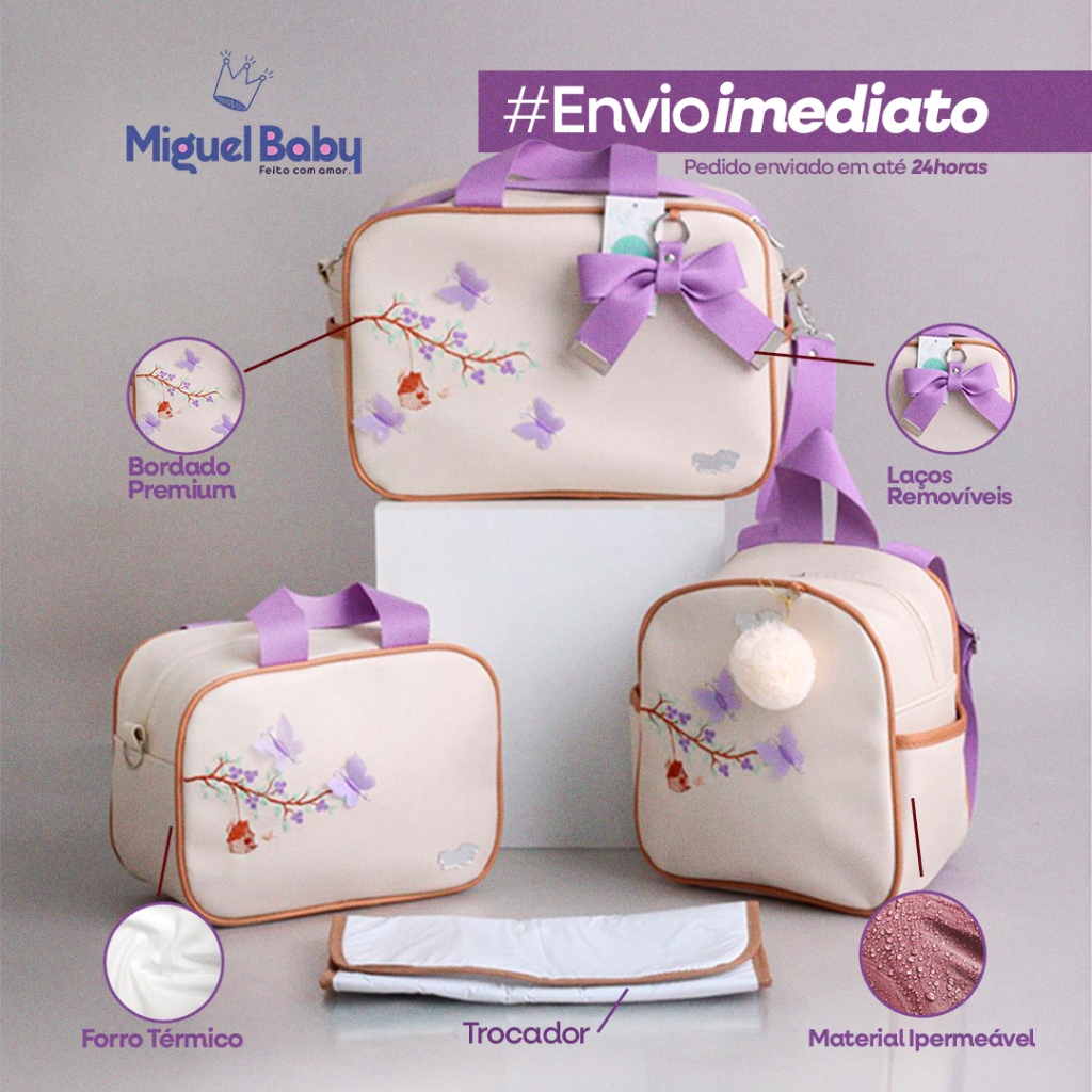 KIT maternidade Premium  4 peças luxo para menino/ menina em Oferta na Shopee