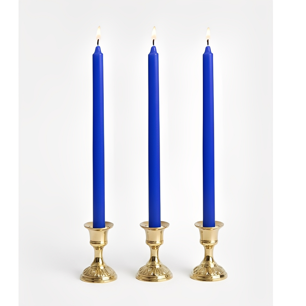 Vela par Castiçal Azul 8 Unidades 26CM