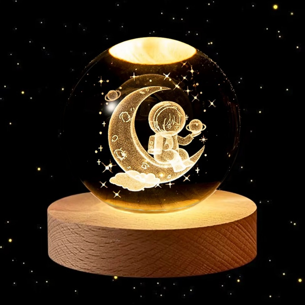 Luminária Decorativa Globo LED Lua Cheia Via Láctea Sistema Solar Galáxia