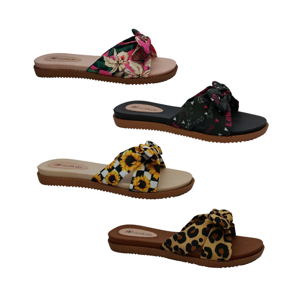 Sandalia Feminina Adulto Laço Estampado Nó em Oferta na Shopee