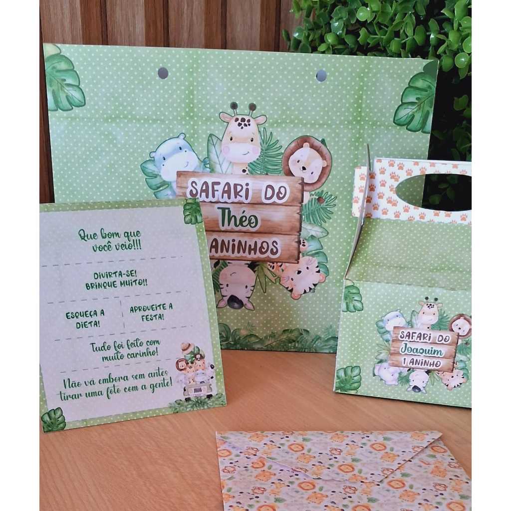 Kit Festa 80 Peças Completo Personalizado Pegue e Monte Convites Caixas Sacolinhas Decoração Festa