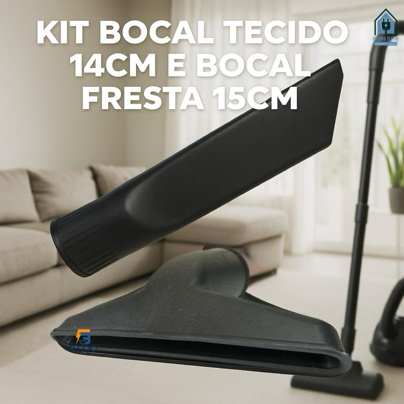 Bocal para Canto Fresta 15cm + Bico Carpete 14cm Aspiradores Mondial 32mm ( Não Serve Aspiradores Verticais )