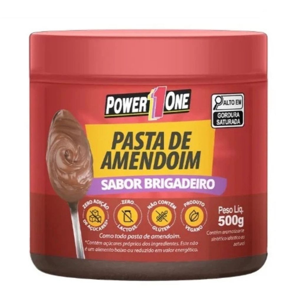 Pasta de Amendoim Sabor Brigadeiro 500g Power1One em Oferta na Shopee