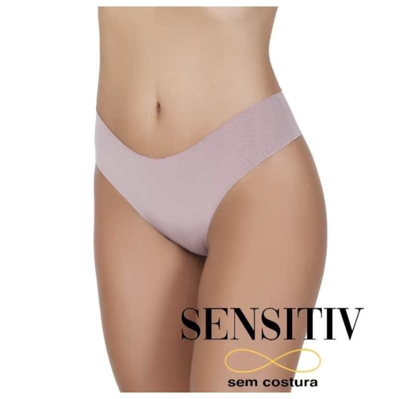 Kit com 5 Tangas Femininas Sem Costura – Corte a Laser | Sensitiv | Tamanho G, Cores Variadas.