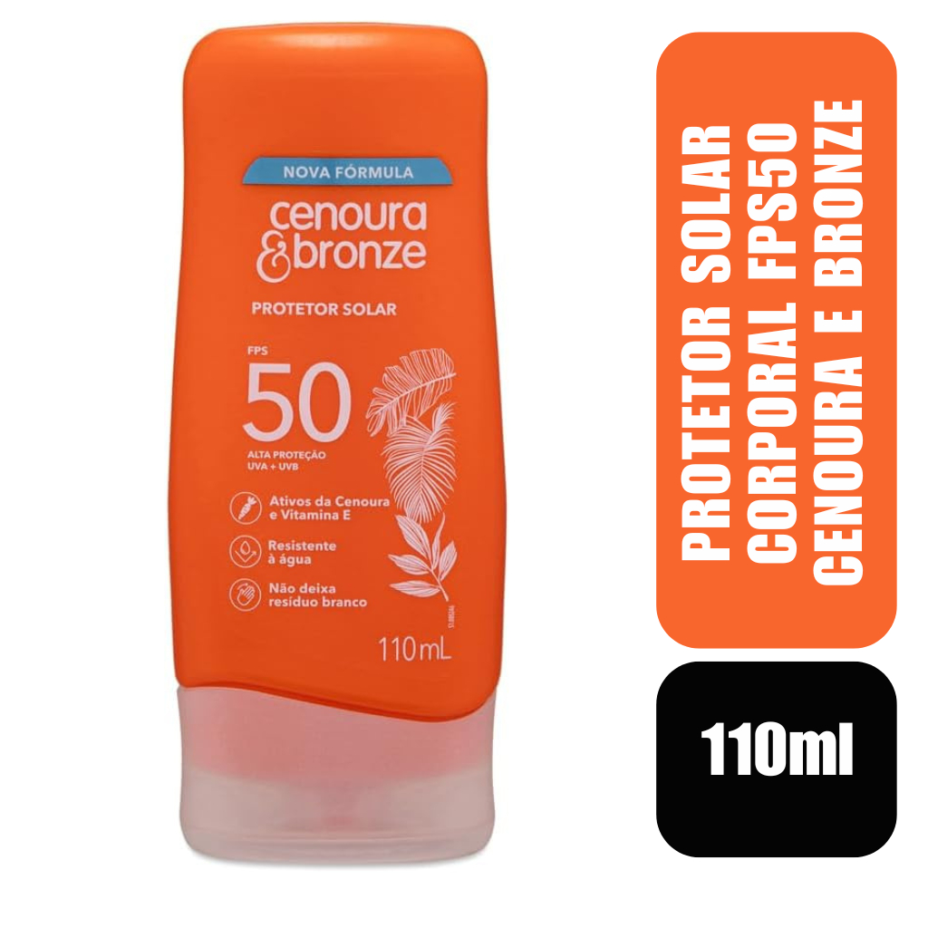 Protetor Solar Corporal FPS50 Cenoura e Bronze 110ml em Oferta na Shopee