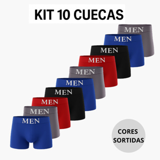 Kit Com 10 ou 4 Cuecas Boxers Premium Masculina Adulto de Microfibra em Oferta na Shopee