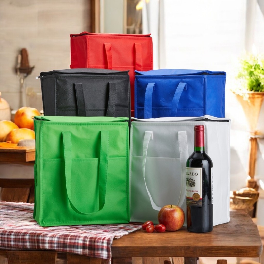 Bolsa Térmica 13 Litros Grande Capacidade C/ Alças Bolso Frontal para Bebidas Marmitas Compras TNT em Oferta na Shopee