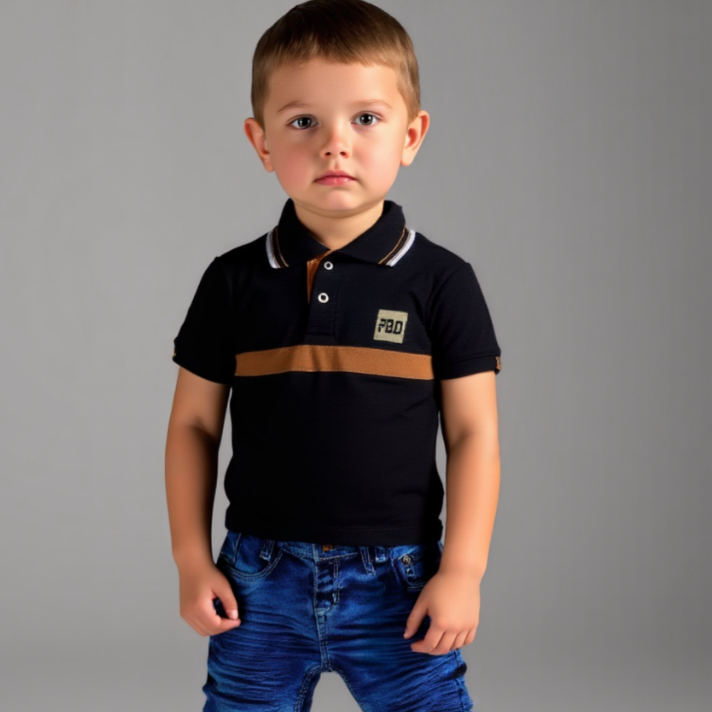 Polo Bebê Algodão Premium (1 a 3 Anos) | Manga Curta Menino | Cores Sortidas em Oferta na Shopee