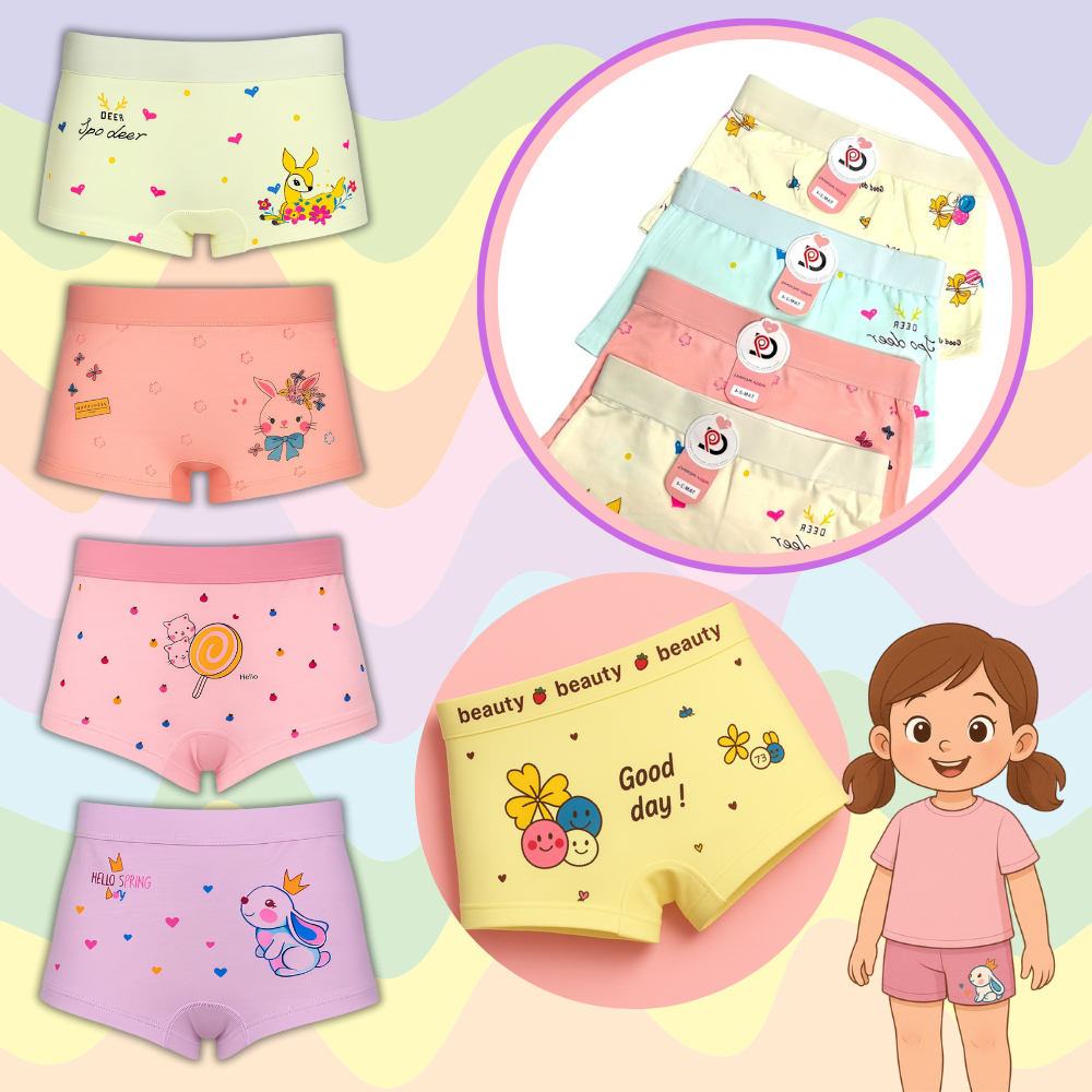 KIt 10 Calcinha Box Shortinho Menina Infantil estampada - kit 4 e 6 Calcinhas