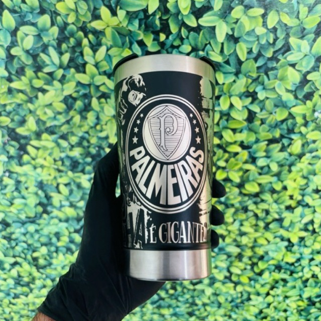 COPO TÉRMICO Palmeiras Mancha Verde personalizado a laser  360º graus PREMIUM 473 ml